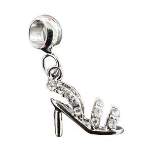 Silver Stiletto Rhinestone Dangle Charm
